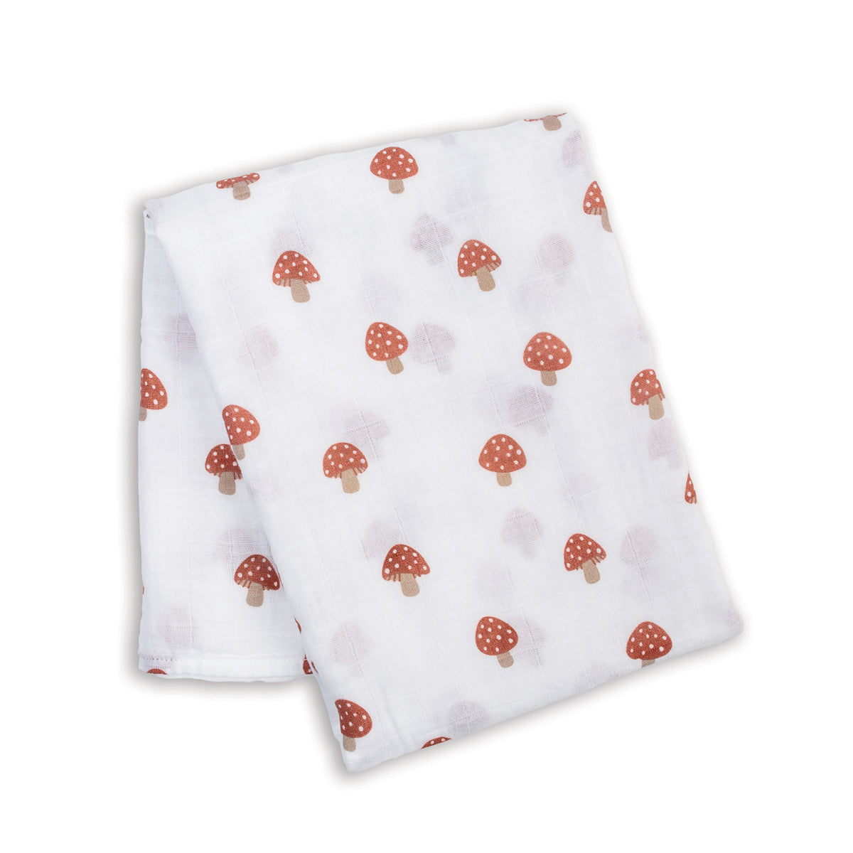 Mushroom blanket for baby. Swaddle in mushroom print. Baby blanket mushrooms.