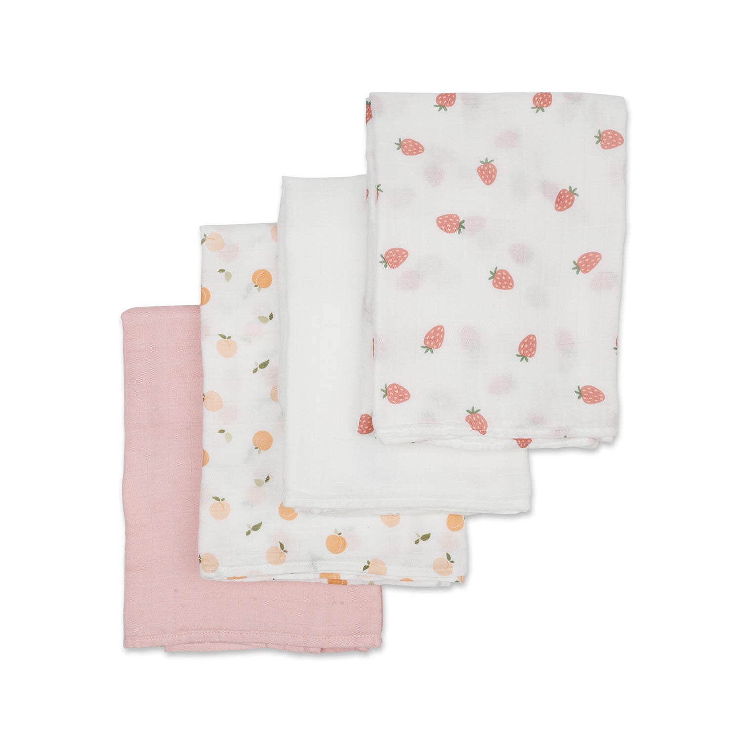 Peach Strawberry Pink and White silky soft bamboo swaddles