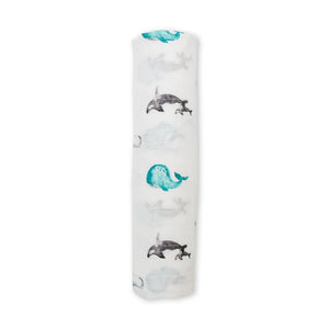 Bamboo Swaddling Blanket - Whales