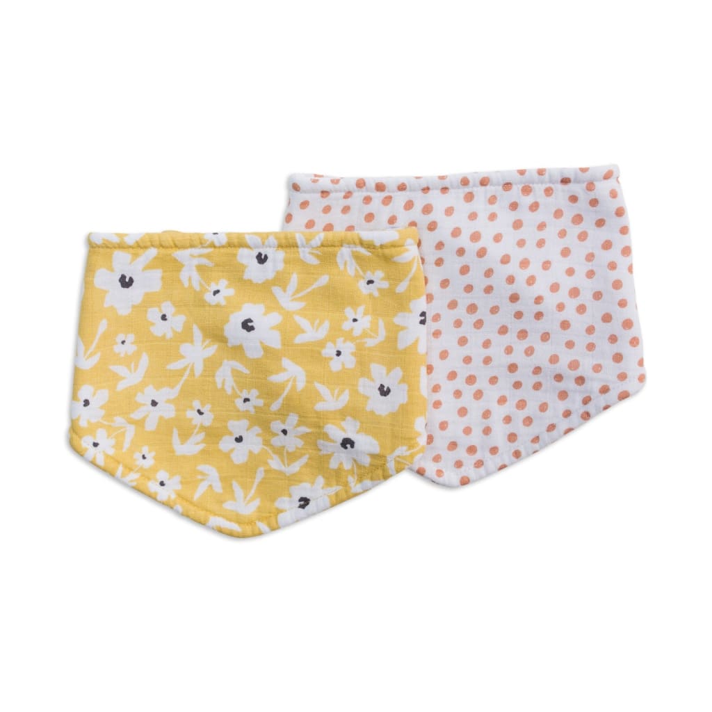 Bandana Bibs - Yellow Wildflowers & Dots