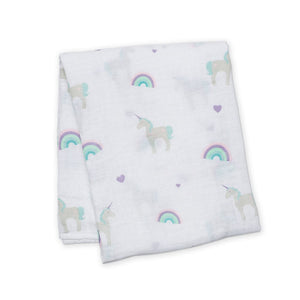 lulujo Unicorn Baby Swaddling Blanket
