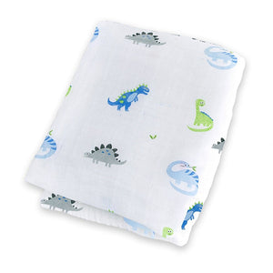lulujo Dinosaur Baby Swaddling Blanket