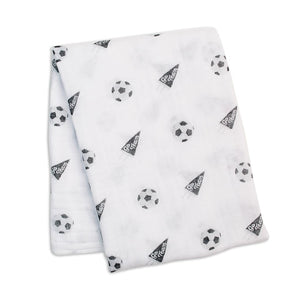 lulujo soccer baby swaddling blanket 
