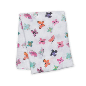 lulujo Butterfly Baby Swaddling Blanket