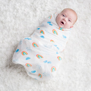 lulujo Rainbow Baby Swaddling Blanket