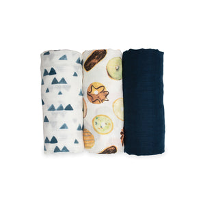 Bamboo Swaddles 3 PACK Blue 