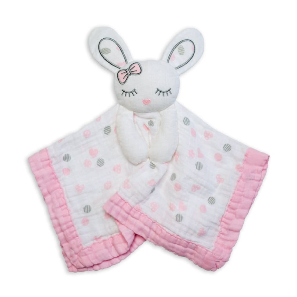 lulujo Lovey Pink Bunny Security Blanket