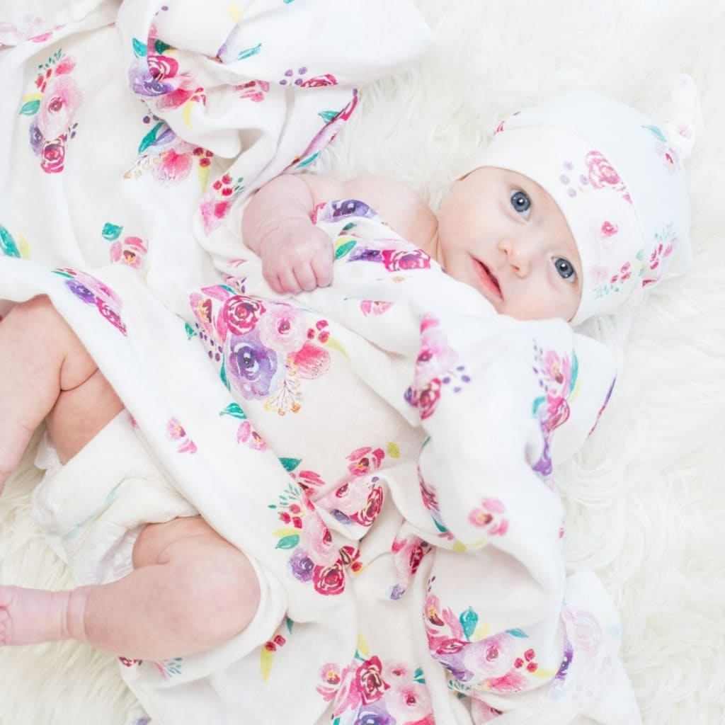 Matching Swaddle & Hat Set
