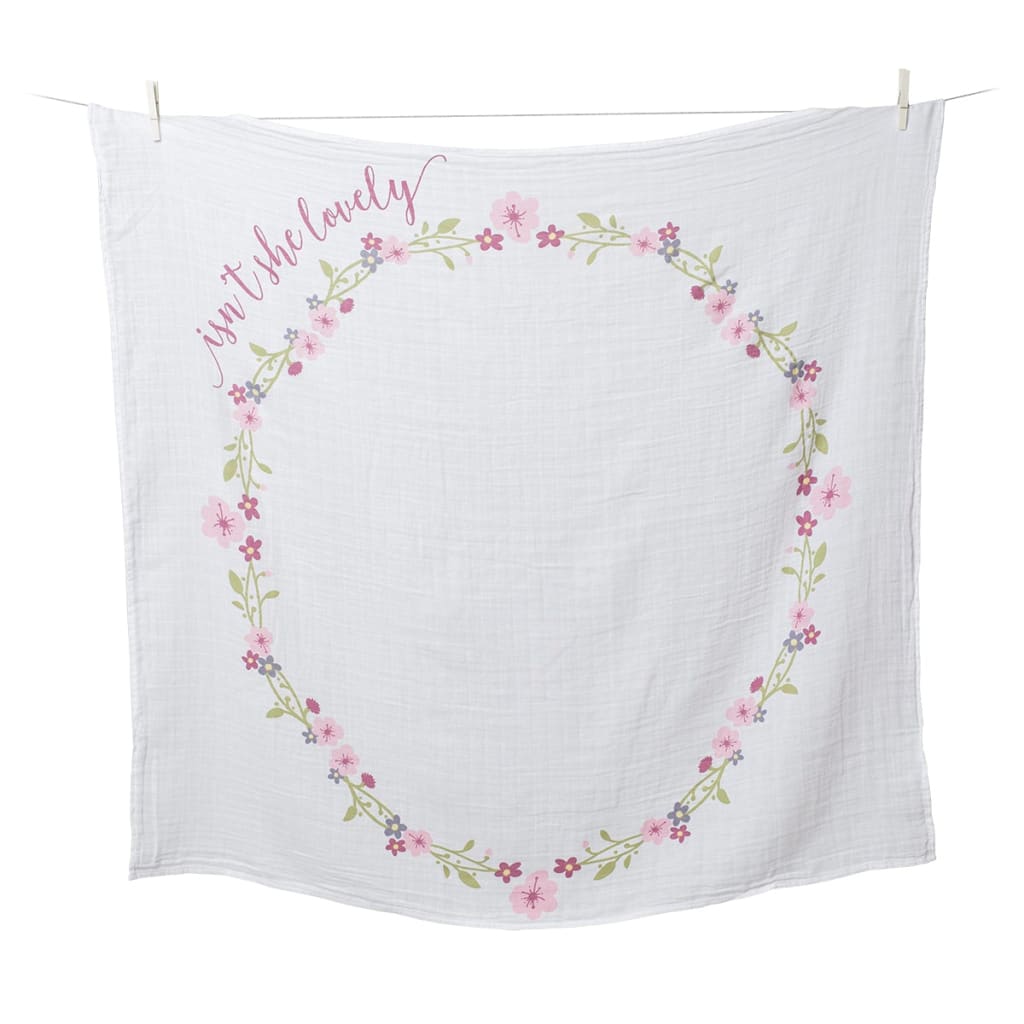 lulujo Floral Baby Milestone Blanket