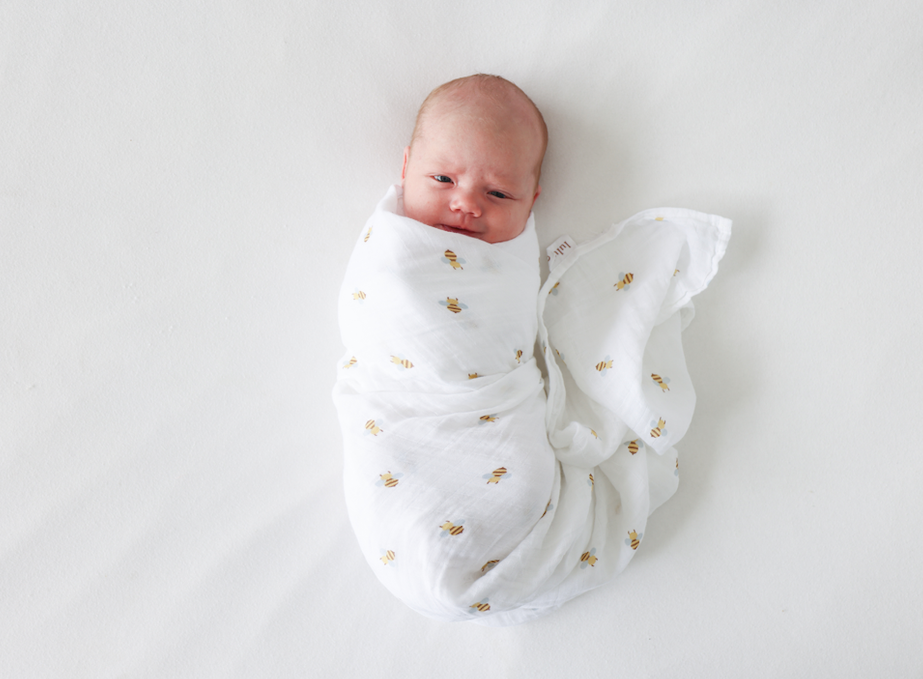 Bees muslin swaddle blanket 