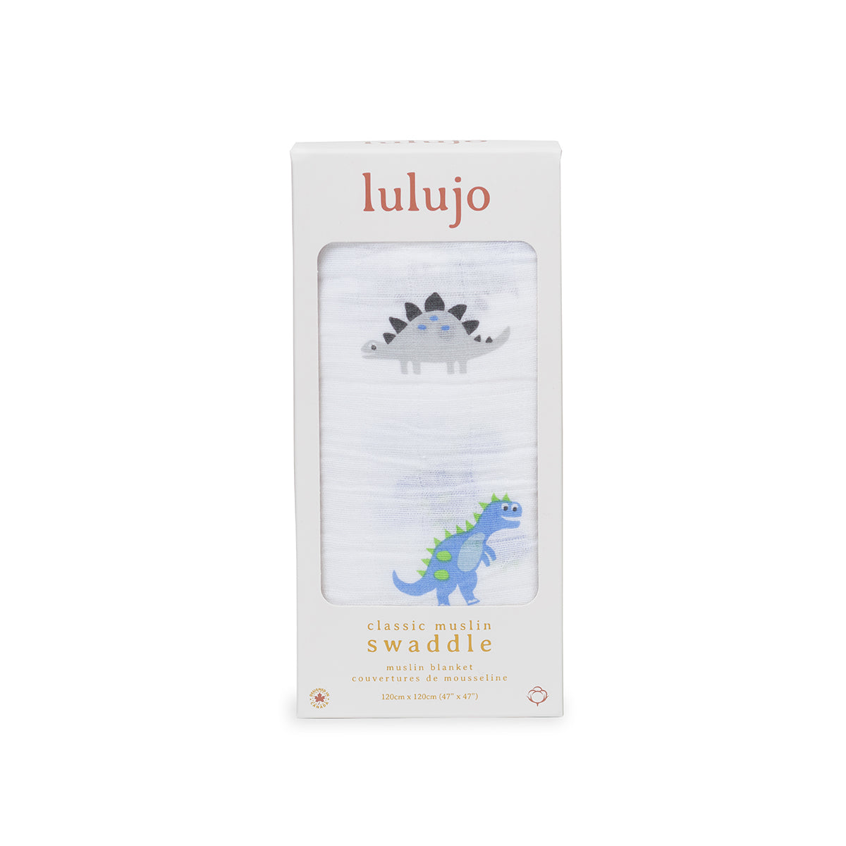 lulujo Dinosaur Baby Swaddling Blanket