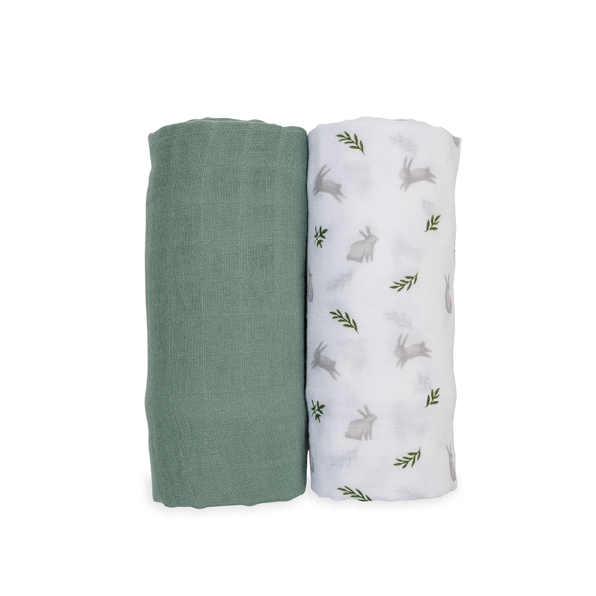 bunny and green baby blankets and swaddles