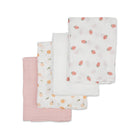 Peach Strawberry Pink and White silky soft bamboo swaddles