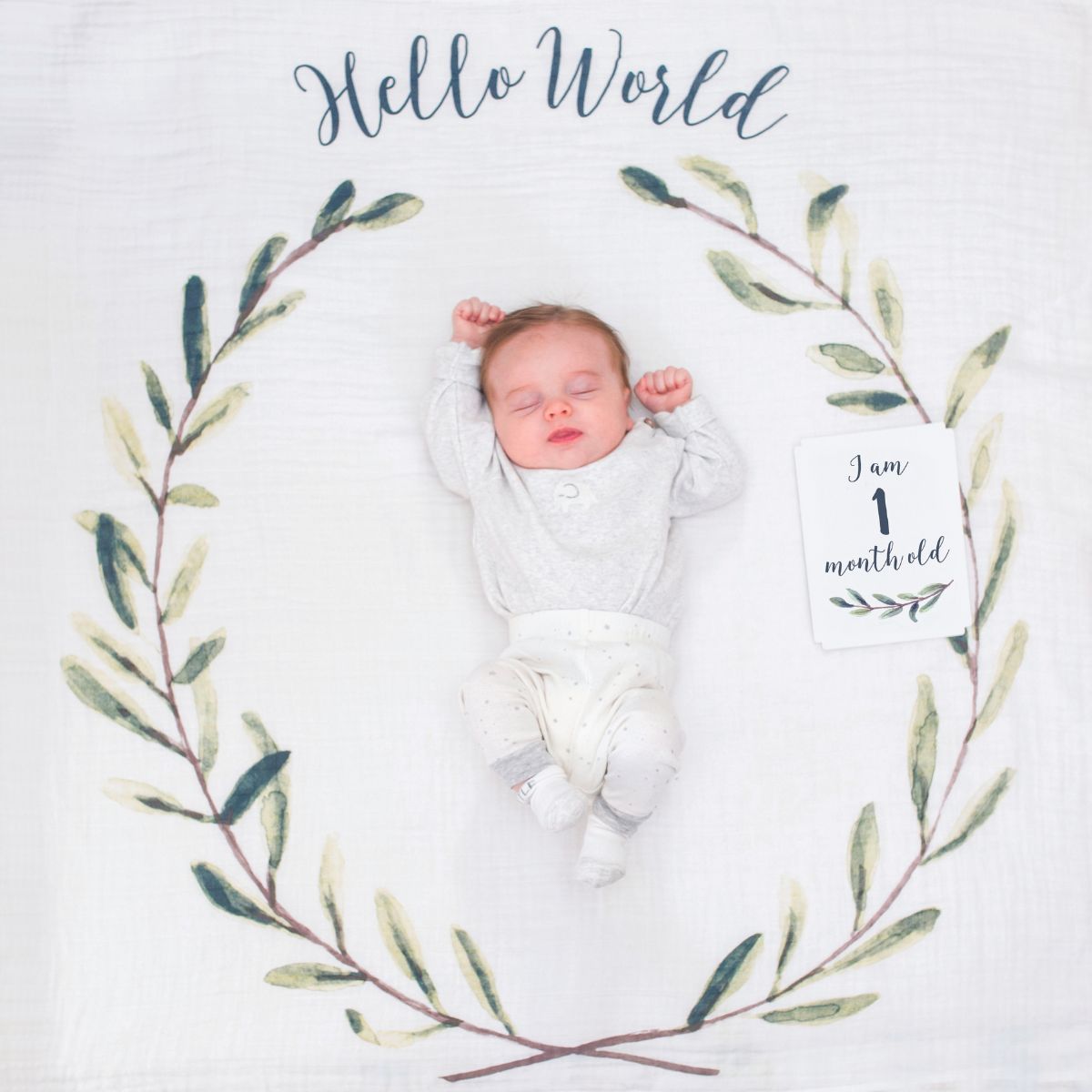 lulujo hello world milestone blanket