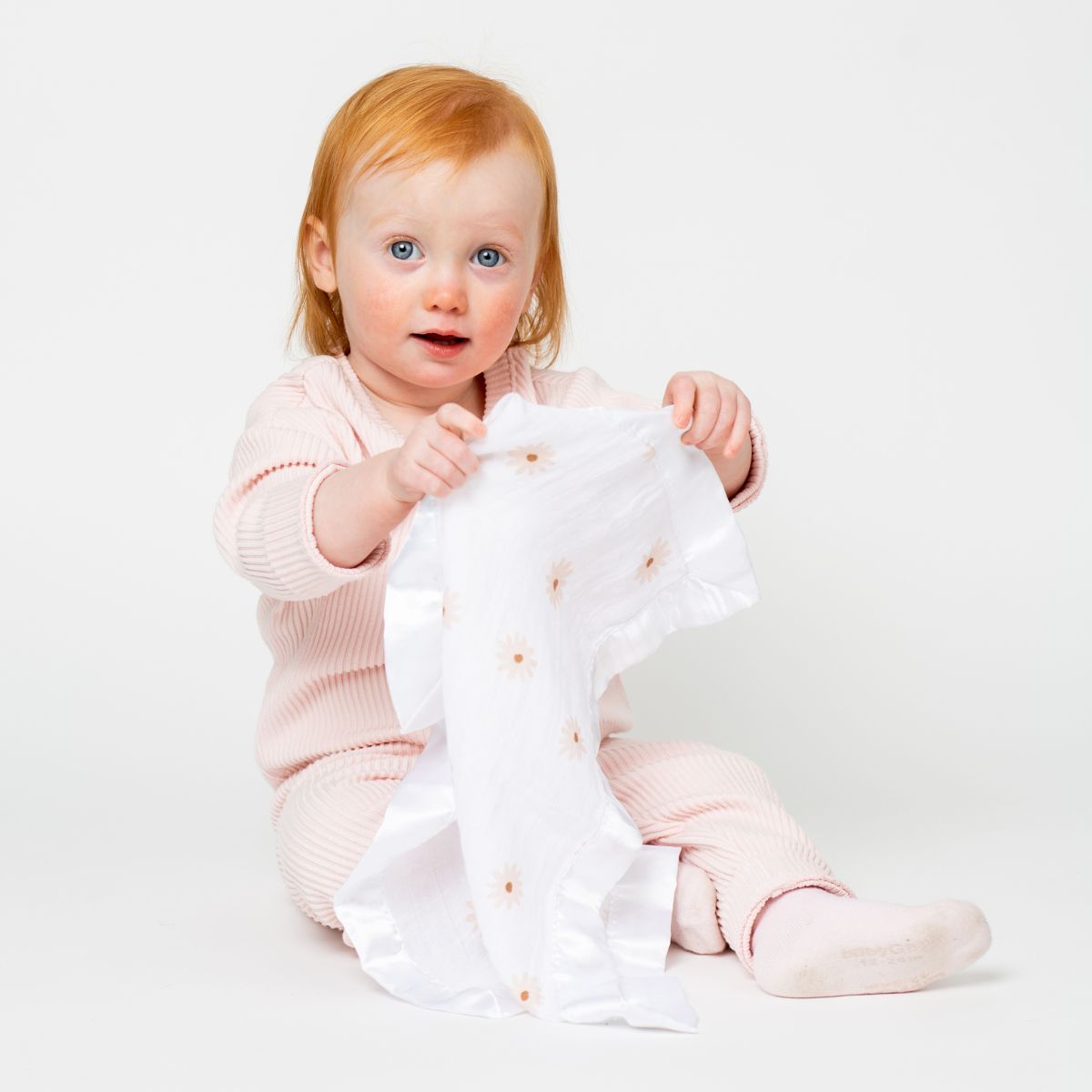 lulujo daisies baby security blanket