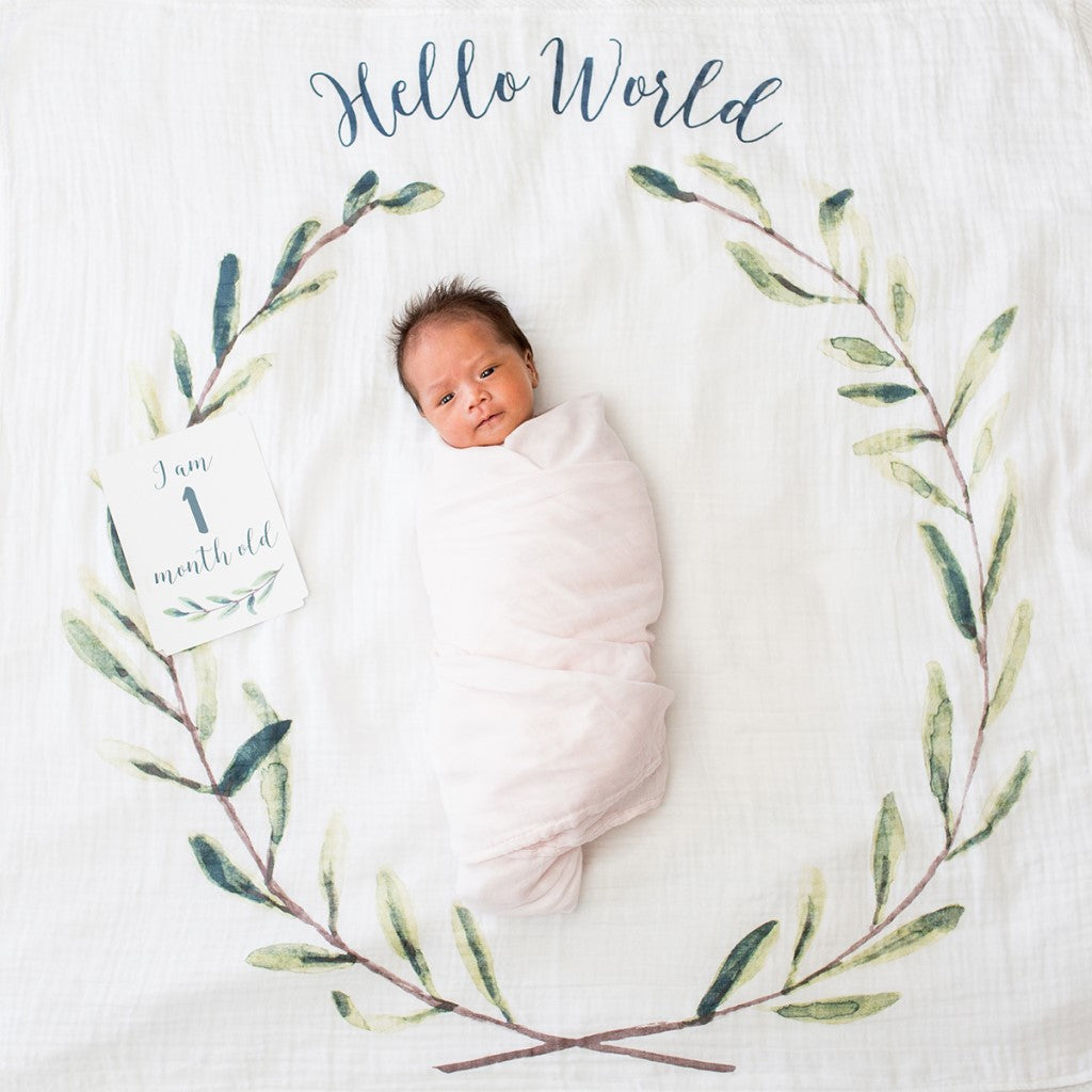 Hello World lulujo milestone blanket
