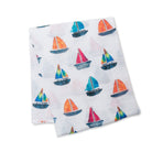 lulujo Sailboats Baby Swaddling Blanket