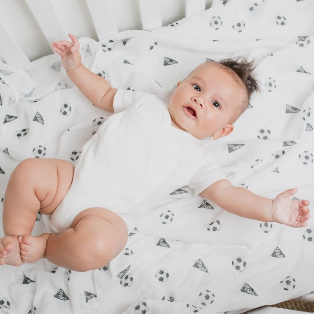 lulujo soccer baby swaddling blanket 