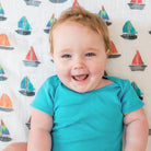 lulujo Sailboats Baby Swaddling Blanket