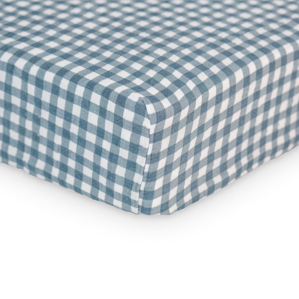 Crib Sheet - Navy Gingham
