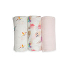 bamboo muslin swaddles 3 Pack Ice cream bird pink