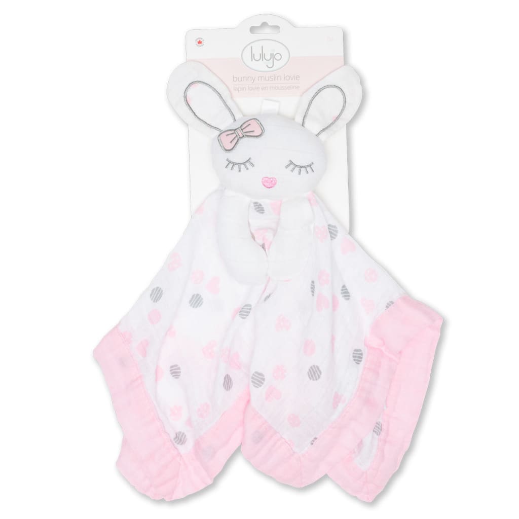 lulujo pink bunny lovey