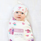 Matching Swaddle & Hat Set