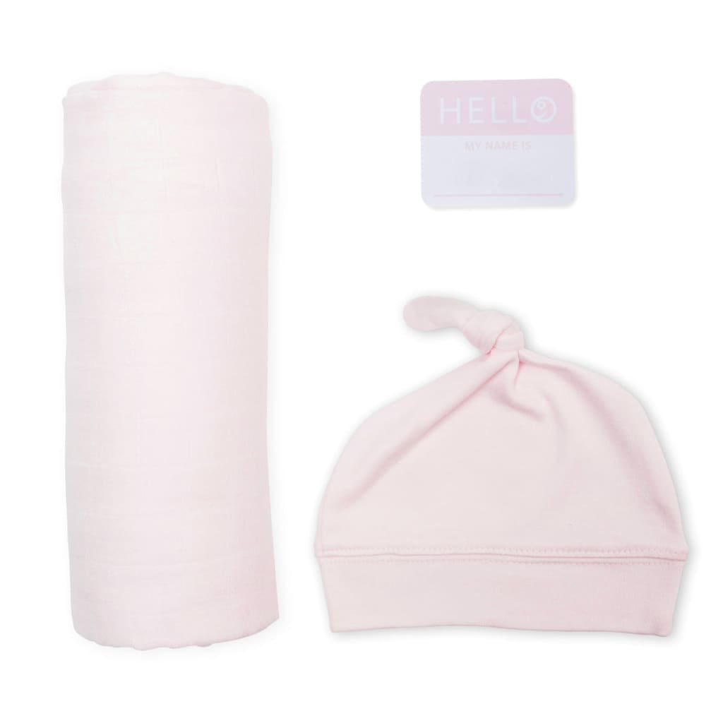 Matching Swaddle & Hat Set - Pink